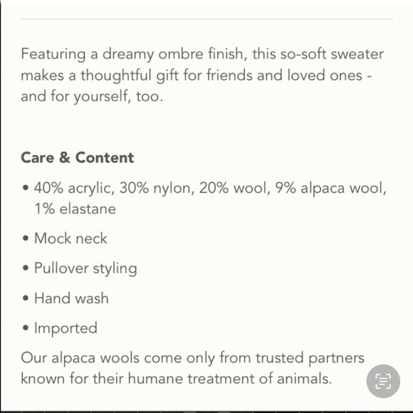 Anthropologie Perri Ombré Oh So Soft Alpaca Blend Tunic Sweater M & L - Picture 16 of 17